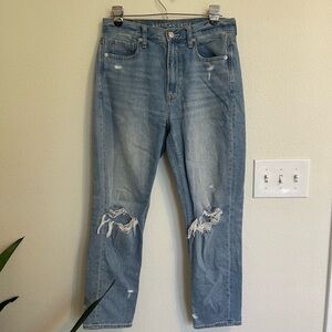 American Eagle Outfitters Mom Blue Distressed Jeans